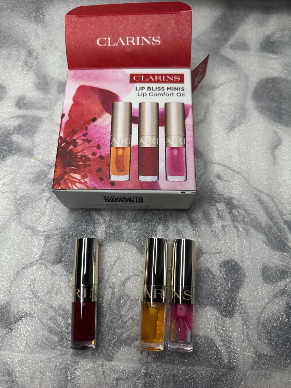 Clarins Lip Bliss Minis Trio — Red, Yellow, Pink